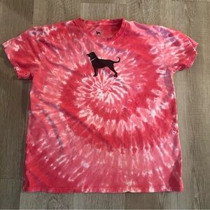 The Black Dog Red and White Tie-Dye Tee
